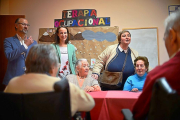 Luis Fuentes y Pilar Vicente ayer, durante su visita a ‘El Fontán’.-EL MUNDO