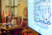 Presentación del programa de Ferias y Fiestas de Valladolid por el alcalde Jesús Julio Carnero, acompañado por la concejala de Educación y Cultura, Irene Carvajal, y por la concejala de Turismo, Eventos y Marca Ciudad, Blanca Jiménez. ICAL