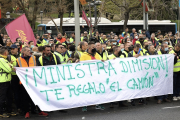 Manifestación de la Plataforma en Defensa del Transporte este viernes en Madrid. ICAL