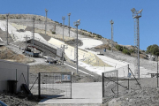 Obras en Meseta Ski, imagen de archivo.