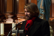 Manuel Velasco durante el funeral de su madre en la Catedral de Valladolid. -EP