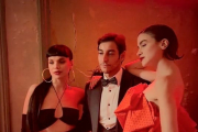 Martina Cariddi, Nicolás Montenegro y Carla Derkas en la fiesta VIP de los Goya en el Club 1844 en el Círculo de Recreo. -NICOLÁS MONTENEGRO