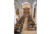 Reapertura de la iglesia de Berrueces tras la restauración del templo y del retablo, en una imagen de archivo.-ICAL