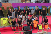 El equipo de ‘8 Magazine Valladolid’ de La 8 llevará las fiestas a las casas de los vallisoletanos toda la semana desde su plató de la plaza Zorrilla. P. REQUEJO / PHOTOGENIC