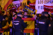 El vicepresidente de la Junta de Castilla y León, Juan García-Gallardo, en la manifestación del lunes en Ferraz. X: JUAN GARCÍA-GALLARDO