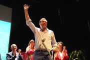 El alcalde de Valladolid, Óscar Puente, durante el acto de presentación de su programa electoral.- ICAL