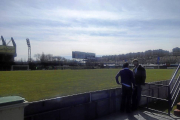 Braulio y Suárez, durante la sesión de entrenamiento-A.A.