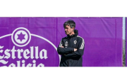 Pacheta, en su último entrenamiento en la mañana de este lunes en el Real Valladolid. / IÑAKI SOLA / RVCF