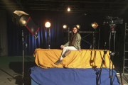La vallisoletana Paula Monterrubio, de orígenes sanabreses y salmantinos, en un estudio de grabación.-ARGICOMUNICACIÓN