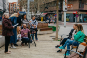 Un grupo de refugiadas ucranianas rueda un corto estos días en la ciudad de Valladolid