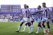 Salazar celebra su gol, que cerraba el marcador.