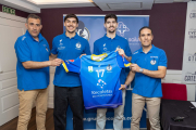 Pisonero, Oliveira,  Ribeiro y Arranz, durante la presentación de los jugadores.