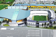 2002. Primer proyecto del Valladolid Arena, con un hotel en el fondo sur.