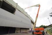 Obras de acondicionamiento de la fachada del estadio José Zorrilla.