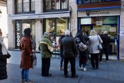 Administración de lotería de la calle Lencería, al día siguiente de haber sido agraciada de vender el segundo premio de la lotería de Navidad del 2024