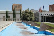 Fuente que se va a eliminar en el patio exterior de la Feria de Valladolid.