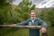 Jesús Cobo, en el Refugio de Rapaces de Montejo de la Vega de la Serrezuela.