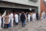 Médicos protestando en el Hospital Universitario Río Hortega