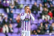 Biuk se lamenta en el partido ante el Castellón en Zorrilla.