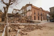 Derrumbe de una casa en la plaza Mayor de Siete Iglesias de Trabancos, imagen de archivo.