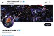 Página de X del Real Valladolid, con 383.400 seguidores.