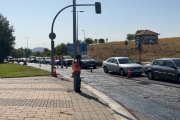 Obras de asfaltado en la calle Manuel Jiménez Alfaro