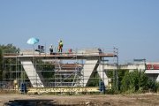 Obras del Viaducto de los Tramposos de la variante de trenes de mercancías sobre la N-601