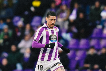 Escudero, jugador del Real Valladolid durante un encuentro