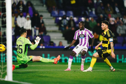 Amath en el partido ante el Zaragoza.