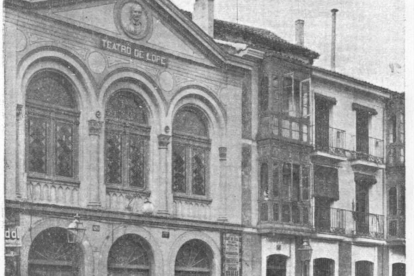 Fachada del teatro Lope de Vega en 1950