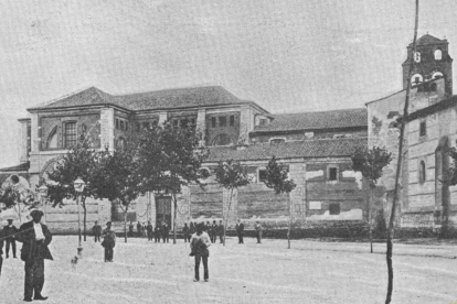 El Monasterio de Santa María la Real de las Huelgas que hace esquina con la calle Alamillos en 1900