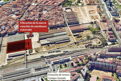 Ubicación de la futura estación de autobuses de Valladolid