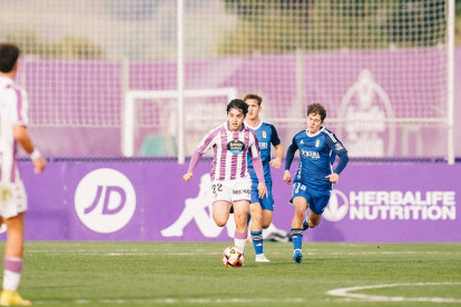 Ortuño, el día de su debut, ante el Oviedo Vetusta.
