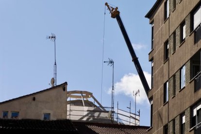 Evolución de la reconstrucción de la cúpula de la iglesia de la Vera Cruz.