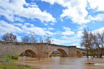 Puente romano sobre el río Duero a su paso por Puente Duero.