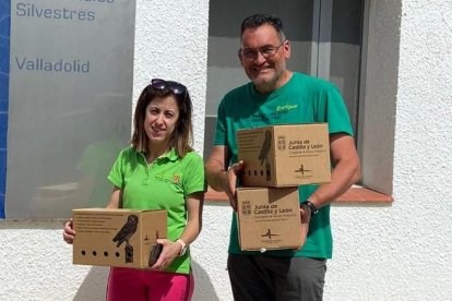 Entrega de las crías al CRAS de Valladolid.