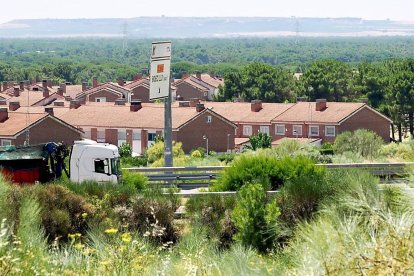 Zona entre Pago El Nogal y el casco histórico de Boecillo donde se construirá la pasarela peatonal.