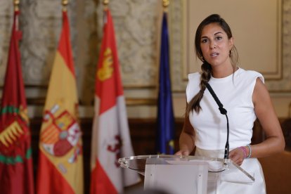 La concejala de Turismo, Blanca Jiménez, durante la rueda de prensa del balance de las fiestas de Valladolid