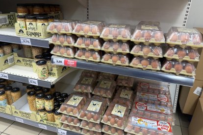 Precio de huevos en un supermercado