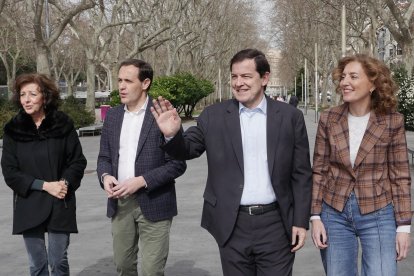 Mercedes Cantalapiedra, Conrado Íscar, Alfonso Fernández Mañueco y María Pardo, en Valladolid.