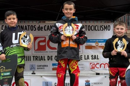 Podio de Trial en el Campeonato Cántabro de Trial en la localidad de Cabezón de la Sal.