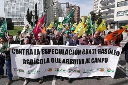 Manifestación de las Opas de Castilla y León en unidad de acción el pasado 18 de marzo «contra la especulación con los carburantes».
