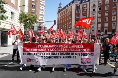 Manifestación de los trabajadores del sector de la limpieza.