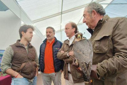El consejero de Agricultura, Ganadería, Medio Rural y Política Ambiental, Joaquín Antonio Pino, en el II Encuentro Internacional de Cetrería Bioavian, que se celebra en Nava del Rey