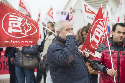 Trabajadores del sector se manifiestan en defensa del convenio hace tres semanas en Valladolid.-ICAL