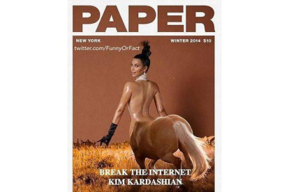 Uno de los montajes de Kim Kardashian, como una auténtica centauro.-Foto: TWITTER