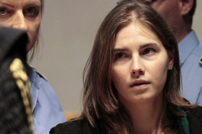 Amanda Knox durante su alegato final en el juicio celebrado hoy en Italia.-ATLAS