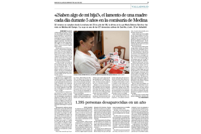 'El lamento de una madre'. Reportaje de El Mundo de Valladolid en el que se recoge la historia de cómo la familia de Mari, desaparecida en Medina en 1990, vive con su ausencia.