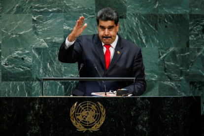 El presidente venezolano, Nicolás Maduro, ofreciendo un discurso en la ONU.-X01440
