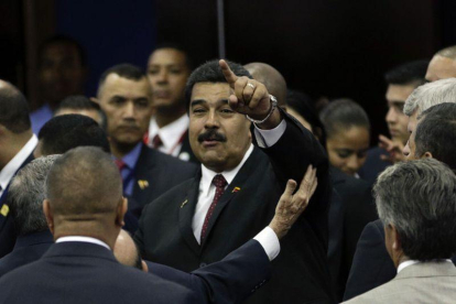 Nicolas Maduro, presidente de Venezuela, durante la Cumbre de las Américas celebrada en Panamá este fin de semana.-AP / ARNULFO FRANCO